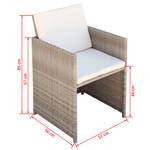 Gartenstuhl Beige - Metall - Rattan - 56 x 85 x 52 cm