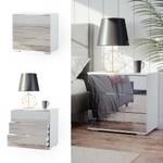 Nachttisch „Lino“ Weiß Weiß - Metall - 58 x 56 x 38 cm