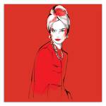 Leinwandbild Modern Woman Glamour in Rot 60 x 60 cm