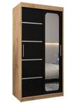 Armoire à portes coulissantes promo v2 Noir - Imitation chêne - Largeur : 100 cm - 2 porte