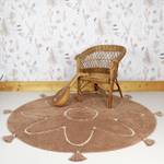 YVA tapis enfant bohème avec pompons Rose foncé - Fibres naturelles - Textile - 110 x 122 x 110 cm