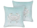 Coussin décoratif BOSSIELLA Bleu - Bleu clair - Argenté - Nombre de pièces dans le lot : 2