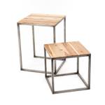 Set 2 bouts de canapé en teck xx Marron - Bois massif - 45 x 60 x 45 cm