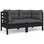 Gartensofa (2er Set) 3012138-15 Schwarz