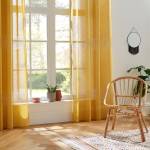 Fenstergardine Sab Gelb - Textil - 140 x 240 x 140 cm