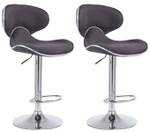 Tabouret de bar Las Vegas V2 Lot de 2 Gris lava - Argenté