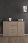 Sideboard Nada Kastanienbraun - Eiche Schwarzbraun Dekor