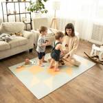 XXL Puzzlematte für Babys - Hygge Beige - Grau - Orange - Kunststoff - 120 x 1 x 180 cm