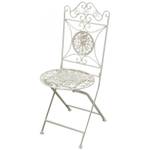 Chaise Finition Antique Blanc - Métal - 40 x 97 x 40 cm