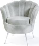 Samt Muschel Sofa Cara Grau - Silber