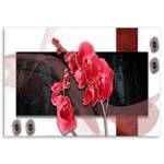 Wandbild Rote Orchidee Natur Abstrakt