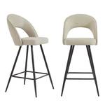 Lot de 2 tabourets de bar BASILE Beige