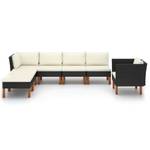 Garten-Sofa-Set (7-teilig) 3011728-4 Schwarz