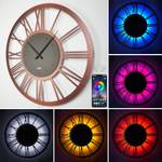 Vintage ALU Wanduhr 脴70cm 3D RGB LED XXL