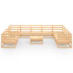 Garten-Lounge-Set (11-teilig) 3009707-1 Braun - Massivholz - Holzart/Dekor - 70 x 30 x 70 cm