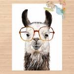 Hippes Lama mit Brille IV 60 x 80 cm