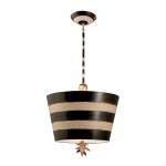 Lampe à suspension FILENA Noir - Doré - Blanc - Métal - Textile - 38 x 138 x 38 cm