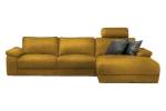 Ecksofa LOLA XL motor. Relaxfunktion Gelb - Ecke davorstehend rechts - Longchair davorstehend rechts - Ottomane davorstehend rechts