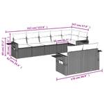 Gartensitzgruppe K563(8-tlg) Schwarz - Massivholz - 69 x 62 x 55 cm