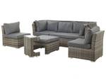 Lounge Set CORTE 5-tlg Braun - Grau - Polyrattan - 230 x 153 x 152 cm