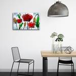 Leinwandbild Aquarell-Mohn Textil - 2 x 50 x 70 cm