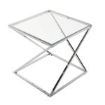 Beistelltisch Trento Silber - Glas - 51 x 51 x 51 cm