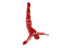 Sculpture moderne Diving Man Rouge - Pierre artificielle - Matière plastique - 53 x 56 x 24 cm