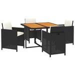 Garten-Essgruppe (5-teilig) 3095518 Schwarz - Kunststoff - Polyrattan - 107 x 74 x 109 cm