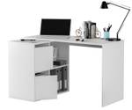 Schreibtisch Milwaukee Weiß - Holzwerkstoff - 49 x 74 x 152 cm