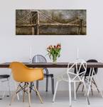Tableau en bois Le Pont d'Or Marron - Gris - En partie en bois massif - 150 x 50 x 7 cm