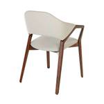 Chaise en simili cuir et bois noyer Marron - Gris - Cuir synthétique - Textile - 57 x 80 x 58 cm