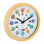 Horloge murale pour petits conducteurs Noir - Marron - Blanc - Métal - Matière plastique - 30 x 30 x 4 cm