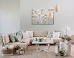 Gerahmtes Acrylbild Bright Memories Gold - Grau - Massivholz - Textil - 102 x 77 x 5 cm