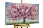 Acrylbild handgemalt Rooted Spirit Blau - Pink - Massivholz - Textil - 120 x 80 x 4 cm