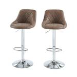 Lot de 2 tabourets de bar MATT Marron