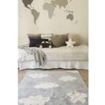 Teppich mit Wolkenmuster Grau - Naturfaser - Textil - 120 x 2 x 160 cm