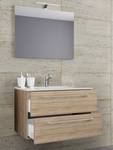 Table de toilette Badinos Marron - Imitation chêne de Sonoma - Largeur : 80 cm