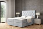 Boxspringbett ROMI Hellgrau - Breite: 180 cm - H3