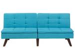 3-Sitzer Sofa RONNE Blau - Eiche Dunkel - Türkis