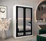 Armoire à portes coulissantes promo t3 Noir - Blanc - Largeur : 120 cm - 2 porte