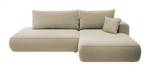 Ecksofa mit Schlaffunktion FOGGI Beige - Armlehne davorstehend rechts - Ecke davorstehend rechts - Ottomane davorstehend rechts