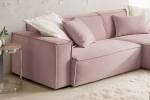 Ecksofa SAMU Sofa Feincord Pink - Ecke davorstehend rechts