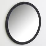 Großer runder Spiegel aus schwarzem Ratt Rattan - 70 x 70 x 70 cm