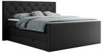 Boxspringbett KING VELEN Schwarz - Breite: 200 cm - H3 - Kunstleder