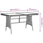 Table de jardin 130 x 130 cm