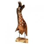 Sculpture rustique originale teck brut Marron - Bois massif - 40 x 120 x 25 cm