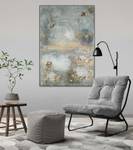 Bild handgemalt Rockpool Impressions Grau - Massivholz - Textil - Holz teilmassiv - 80 x 120 x 4 cm