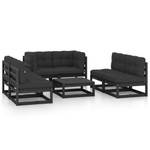 Salon de jardin (lot de 7) 3009898-2 Anthracite - Noir