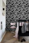 papier peint fleurs et paisleys 6960 Noir