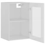 Armoire en verre suspendue 3016496-12 Blanc brillant - Gris - Blanc - Largeur : 40 cm